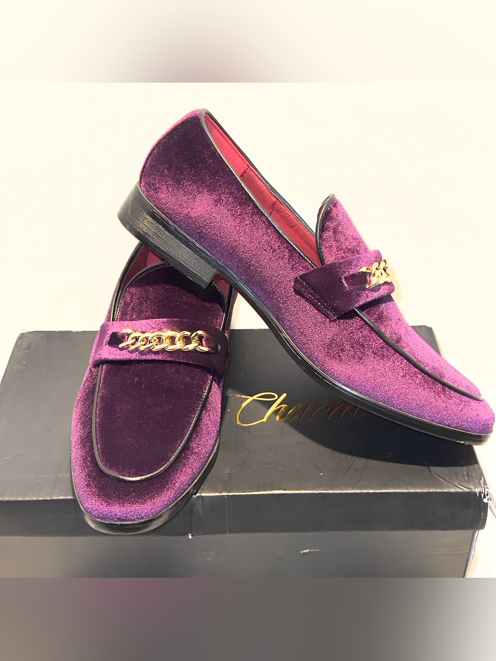 Metro Charm. Arthur 2  Men’s 10 Purple  Velvet Loafer Smoking Dress Shoe. Prom !